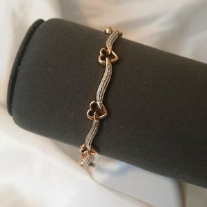 Gold Silver Heart Bracelet